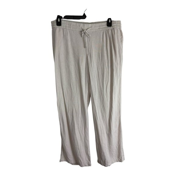 Old navy Womens Pants Size Large Tan Linen Blend Pullon Causal Beach - Picture 3 of 10